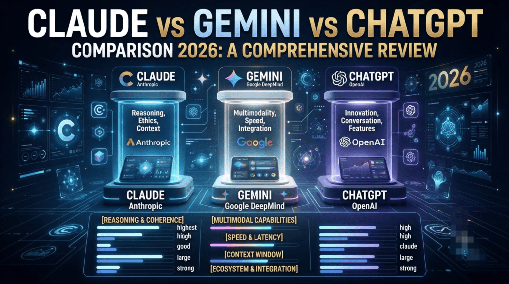 Claude vs Gemini vs ChatGPT Comparison 2026