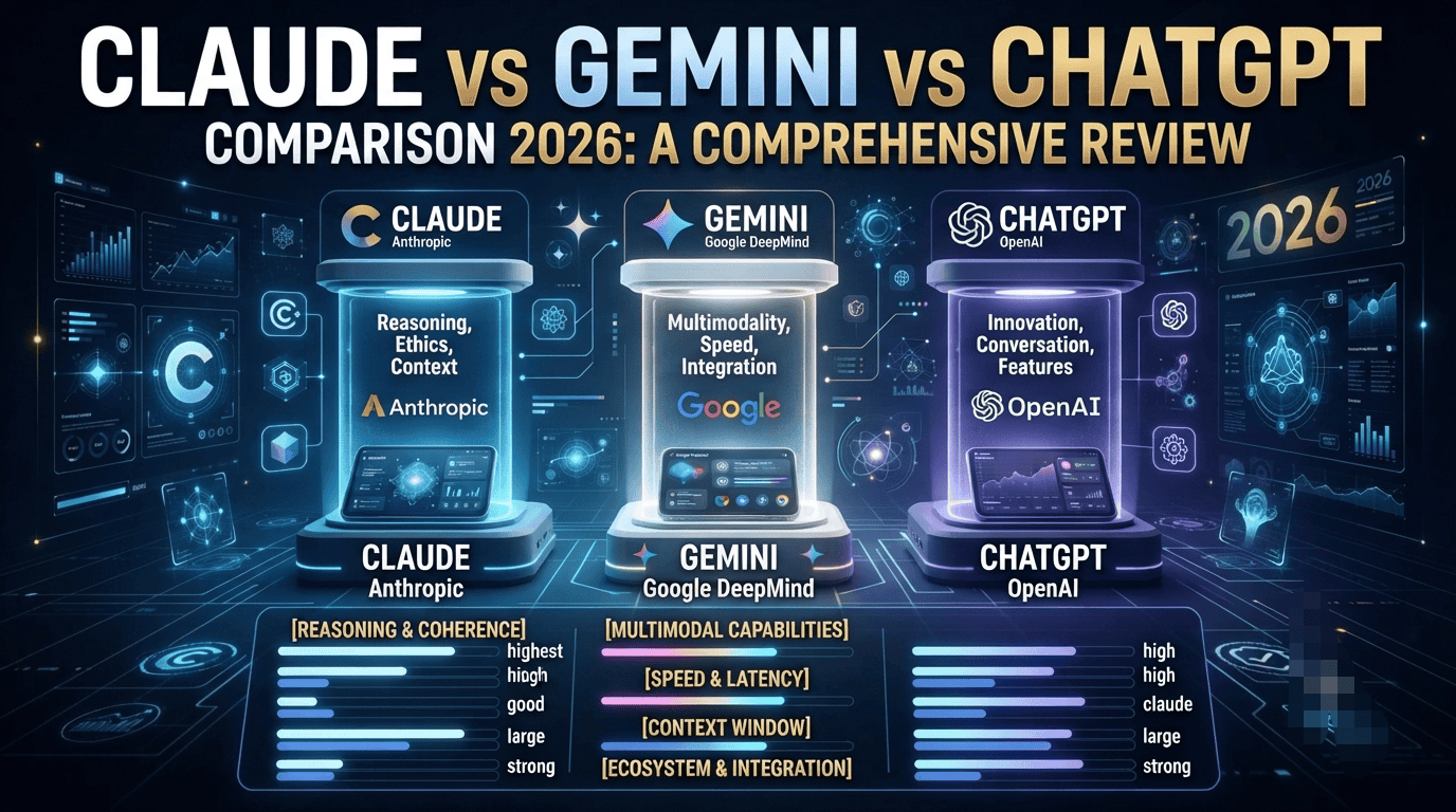Claude vs Gemini vs ChatGPT Comparison 2026